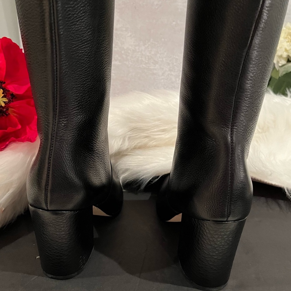 NEW Via Spiga Beline Black Pebbled Leather Over The Knee Boots Sz 5.5 NIB - Picture 16 of 16